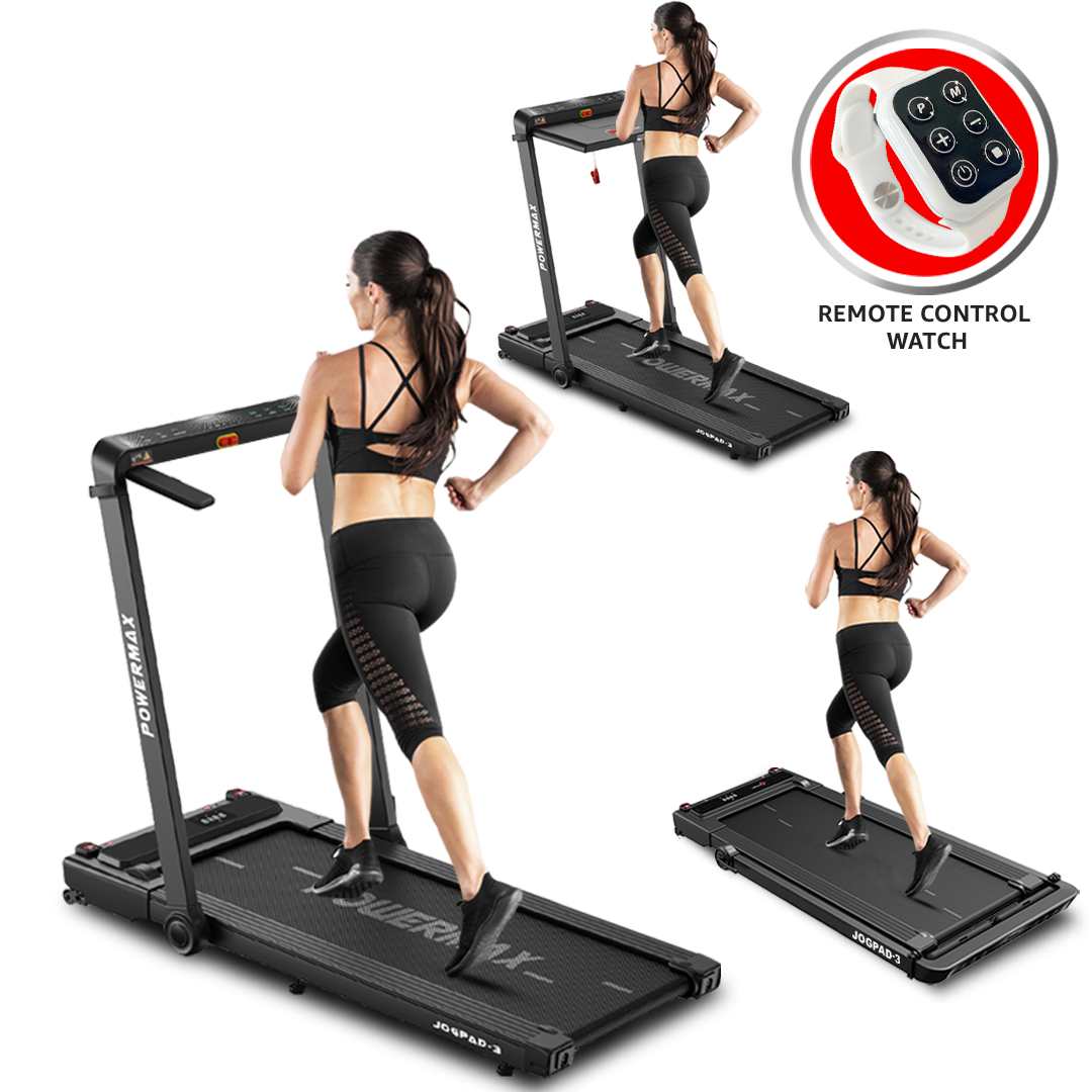 JogPad-3® Dual LED Display Treadmill with Office Desk & Wristband Remoter